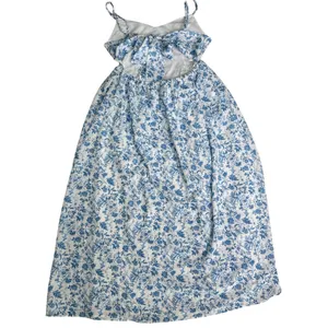 Mika &‎ Gala maxi boho white blue floral dress sleeveles coastal soft girl XL thumbnail 5