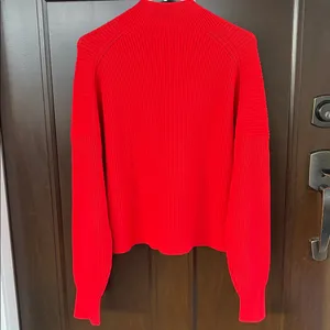 J. Crew Ribbed Turtleneck Stretch Yarn Sweater Red Size Large thumbnail 9