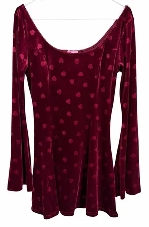 Dolls Kill Sugar Thrillz Valentine Wish Mini Dress Burgundy Women'S Size‎ Medium thumbnail 1