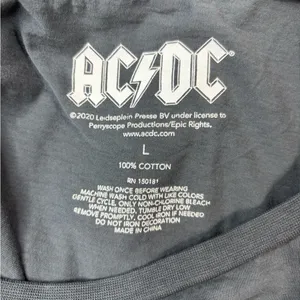 AC/DC L Vintage-Style Black Tee with White High Voltage Logo thumbnail 3