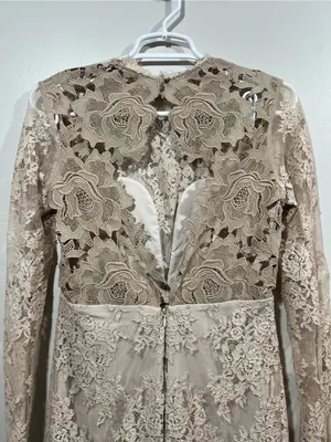 SAYLOR Leondra Nude Lace Long-Sleeve Mini Dress Size XS thumbnail 6