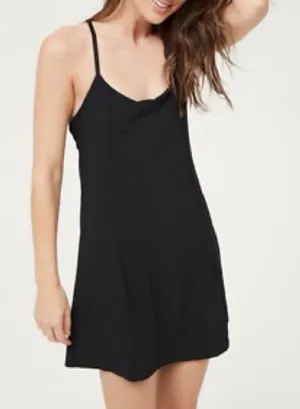 Aerie Offline Exercise Dress Black Cross Back thumbnail 1