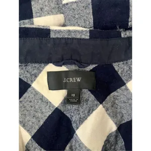 J.‎ Crew Blue Buffalo Plaid Flannel Wool Blend Half Zip Popover Shirt Jacket XS thumbnail 3