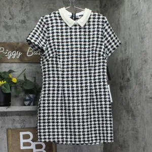 NWT City Studio Juniors Embellished-Collar Shift Dress Black / Ivory 13/14 thumbnail 4