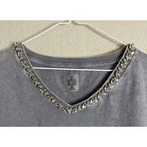 Gameday Couture Womens XL‎ T-Shirt Grey Dallas Cowboys Rhinestone Edge V Neck thumbnail 3
