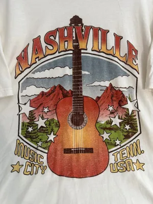 Time and Tru Cream Nashville Guitar Graphic Tee thumbnail 2