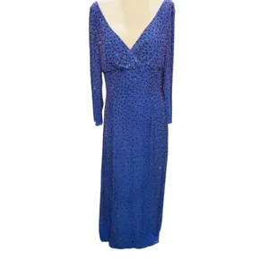 Mon Cheri Vintage Embellished Evening Gown Blue Size 12 Formal Dress‎ Wedding thumbnail 2