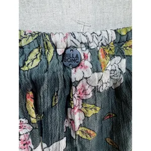 Billabong Green Floral Off-the-Shoulder Ruffle Top Small Boho Tropical Tourist thumbnail 2