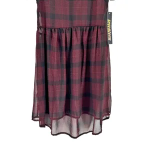 Seventeen Junior Sheer Plaid Dress Indie Sleaze‎ Dark Academia Mallcore Y2K NWT thumbnail 8