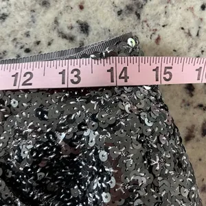Steve Madden Evalina Sequin Cargo Mini Skirt Womens 2 Silver Glam Disco Party thumbnail 7