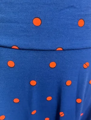 LuLaRoe A-Line Skirt Sz L AZURE Polka Dot Print Closet Staple Feminine Flowy thumbnail 4
