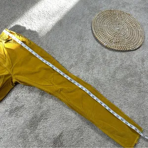 We The Free High Rise Skinny Corduroy Frayed Raw Hem Pants in Mustard Yellow 29 thumbnail 14