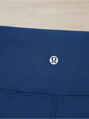 Lululemon Blue High Rise Cropped Leggings Stretchy Supportive Flatlock Yoga Gym thumbnail 2
