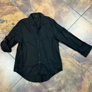 Women’s Black Long Sleeve Button Up Blouse XXL thumbnail 4