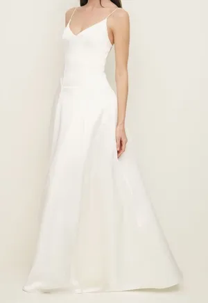 NWT Reformation Icelynn Satin Bridal Maxi Wedding Dress in Ivory thumbnail 1