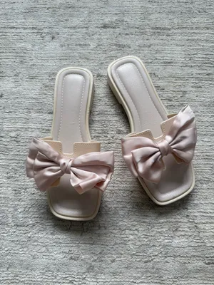 Bow Slide Sandals in Light Pink (Size 38/39 Euro) thumbnail 2