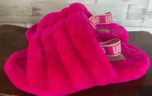 Ugg Fluff Yeah Slide in Bright Pink Women’s Size 5 thumbnail 1