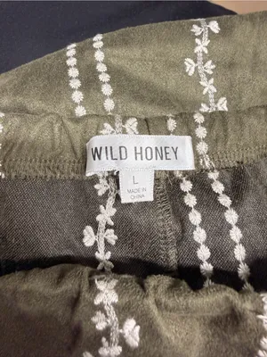 Wild Honey white green floral flare pants festival boho large thumbnail 2