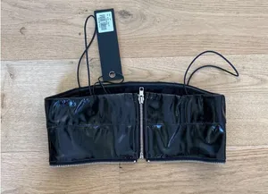 I.AM.GIA - Isla PU Crop Top in Black thumbnail 3