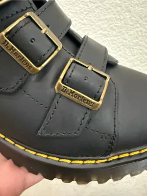 DR. MARTENS Coppola Black Leather Platform Ankle Boots Buckle Women’s Size 9 US thumbnail 15
