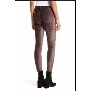 Free People Mulberry Cyndi High Rise Stretch Velvet Pants W28 thumbnail 3