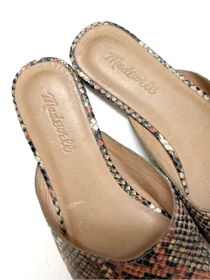 Madewell leather embossed snake print pointed toe slip on Remi mules Size 8 thumbnail 5