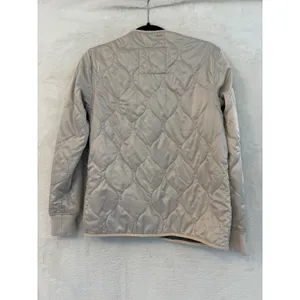 Abercrombie & Fitch Quilted Liner Jacket Womens Small Tan Beige Fleece Snap thumbnail 7