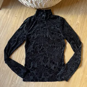 Anthropologie Black Textured Long Sleeve Top thumbnail 1