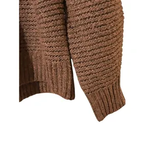 Universal Threads Brown Knit V-Neck Long Sleeve Sweater thumbnail 3
