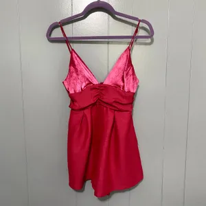 Free People Skylie Sailor Hot Pink Velvet Sleeveless Party Going Out Romper 4 thumbnail 2