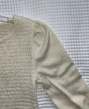 Boutique Cream Peplum Top thumbnail 3