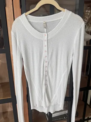 Free People Going Places Cardi waffle knit Ivory Intimately FP long sleeve top thumbnail 2