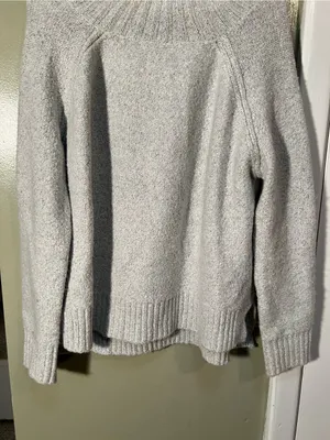 Gilli Women's Size Medium Mock Neck Turtleneck Sweater Light Gray Stretch LT1243 thumbnail 5