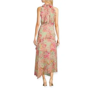 ALEX MARIE Fiona Halter Floral Asymmetric Hem Ruffled Maxi Dress Size 20W NEW thumbnail 3