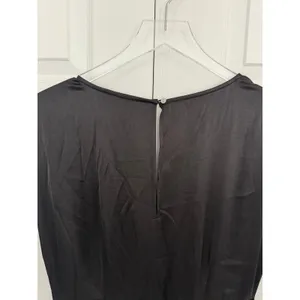 Madewell Wide V-Neck Satin Slip Midi Dress Black Romantic Minimalist Whimsigoth thumbnail 10
