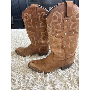 RARE Vintage Durango Cross‎ Brown Leather Rhinestone Cross Western Boots Women 6 thumbnail 4