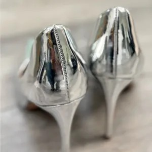 Bonnibel Shiny Silver Stiletto Pumps thumbnail 3