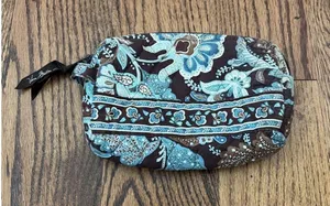 VERA BRADLEY Retired Java Blue Quilted Zipper Pouch Y2K thumbnail 1