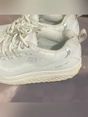 Skechers White Women's Platform Shape-Ups Sneakers size 8 casual sporty gym thumbnail 5