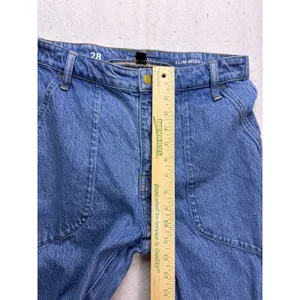 J.Crew Slim Wide Leg Jeans Women 28 Blue High Rise Carpenter Workwear thumbnail 6