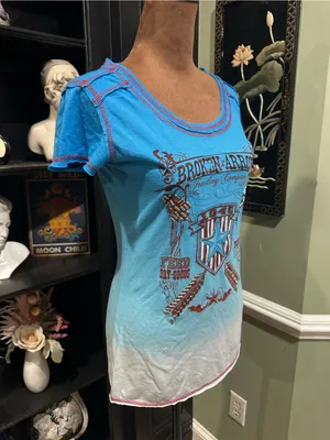 Panhandle Slim Broken Arrow Trading Co. Ombre Western Tee – Size Small thumbnail 11