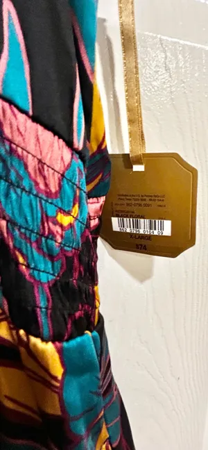 Ryegrass NWT super boho satin effect floral multicolor flowy maxi dress XL thumbnail 11