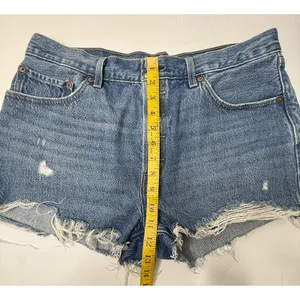 Levi's‎ 501 Original Womens Denim Short Distressed Raw Edge Blue Jean Size W33 thumbnail 2