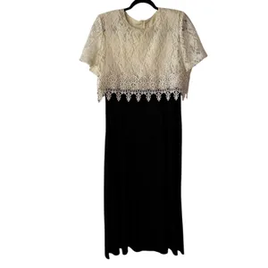 Jeffrey & Dara Black Lace Overlay Vintage Dress Formal Evening Occasion‎ Size 16 thumbnail 8