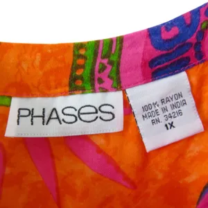 1990s Vintage Phases Bright Colorful Boho Mumu Dress Extra Large Bohemian thumbnail 5