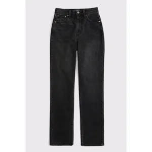 Abercrombie & Fitch Curve Love Women's 27 Black Mid Rise 90s Straight Jeans thumbnail 5