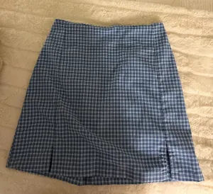 Brandy Melville Skirt Plaid Blue thumbnail 1