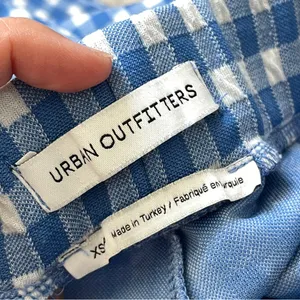 Urban Outfitters Pants gingham check casey kick flare womens Blue (xsmall) thumbnail 2