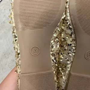 A New Day Gold Sequin Mesh Ballet Flats Womens Size 6 Memory Foam New with Tags thumbnail 3