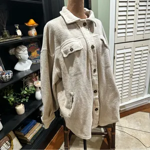 Free People Rugby Oversized Fleece Jacket – Size S thumbnail 4